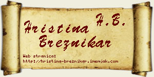 Hristina Breznikar vizit kartica